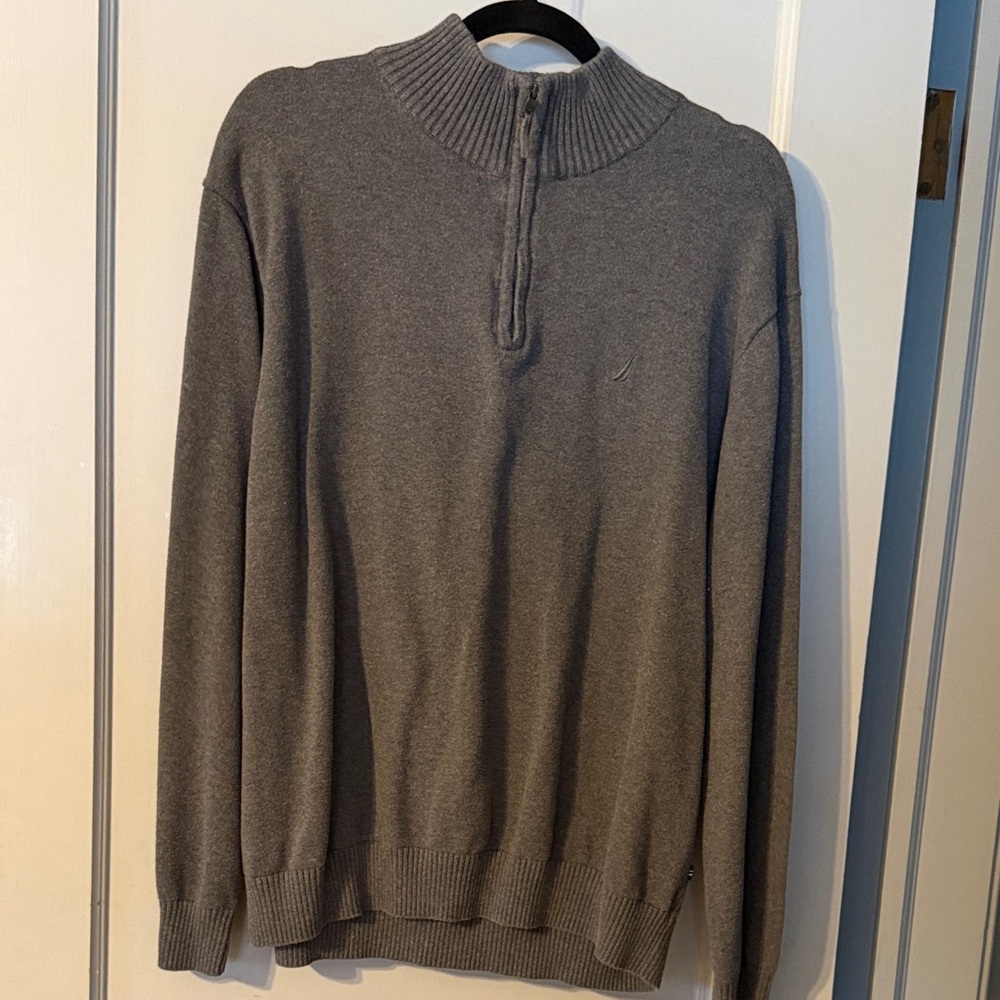 Nautica Men's Zip Up Gray Golf Sweater